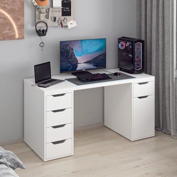 Opiskelupöytä Kalune Design Alen 150 cm (150 x 75 x 60 cm) Valkoinen 5 laatikkoa - Valkoinen - Huonekalut - Pöytä & ruokailuryhmä - Työpöytä - Tietokonepöytä