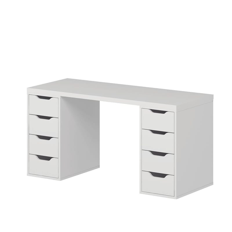 Opiskelupöytä Kalune Design Alen 150 cm (150 x 75 x 60 cm) Valkoinen 8 laatikkoa - Valkoinen - Huonekalut - Pöytä & ruokailuryhmä - Työpöytä - Tietokonepöytä
