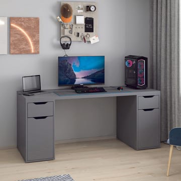 Opiskelupöytä Kalune Design Alen 180 cm (180 x 75 x 60 cm) Antrasiitti 2 laatikkoa, 2 kaappia - Antrasiitti - Huonekalut - Pöytä & ruokailuryhmä - Työpöytä - Tietokonepöytä