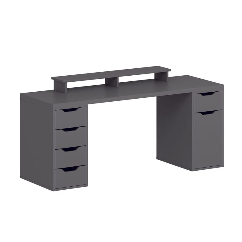 Opiskelupöytä Kalune Design Alen 180 cm (180 x 75 x 60 cm) Antrasiitti 5 kaappia - Antrasiitti - Huonekalut - Pöytä & ruokailuryhmä - Työpöytä - Tietokonepöytä