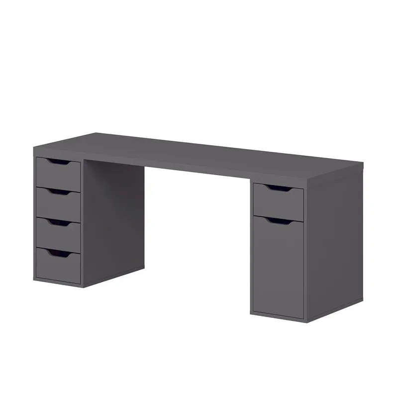 Opiskelupöytä Kalune Design Alen 180 cm (180 x 75 x 60 cm) Antrasiitti 5 kaappia, Antrasiitti