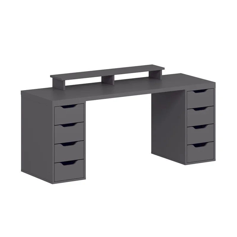 Opiskelupöytä Kalune Design Alen 180 cm (180 x 75 x 60 cm) Antrasiitti 8 laatikkoa, Antrasiitti