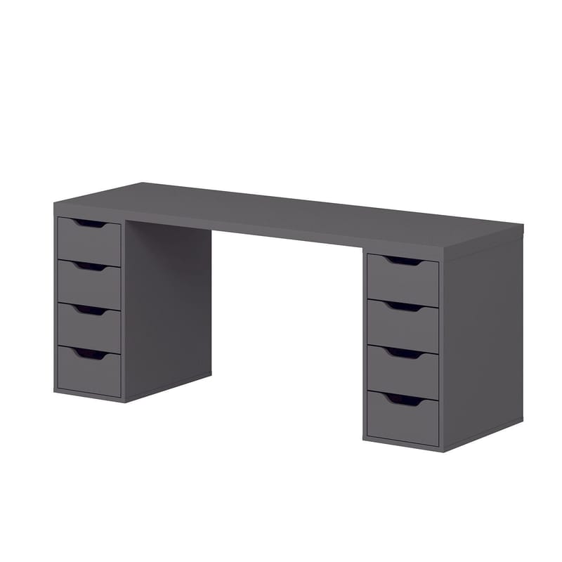 Opiskelupöytä Kalune Design Alen 180 cm (180 x 75 x 60 cm) Antrasiitti 8 laatikkoa - Antrasiitti - Huonekalut - Pöytä & ruokailuryhmä - Työpöytä - Tietokonepöytä