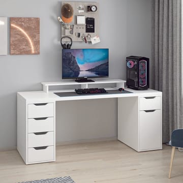 Opiskelupöytä Kalune Design Alen 180 cm (180 x 75 x 60 cm) Valkoinen 5 kaappia - Valkoinen - Huonekalut - Pöytä & ruokailuryhmä - Työpöytä - Tietokonepöytä