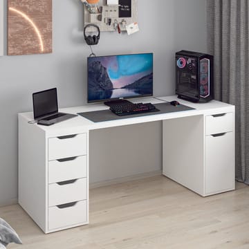 Opiskelupöytä Kalune Design Alen 180 cm (180 x 75 x 60 cm) Valkoinen 5 kaappia - Valkoinen - Huonekalut - Pöytä & ruokailuryhmä - Työpöytä - Tietokonepöytä