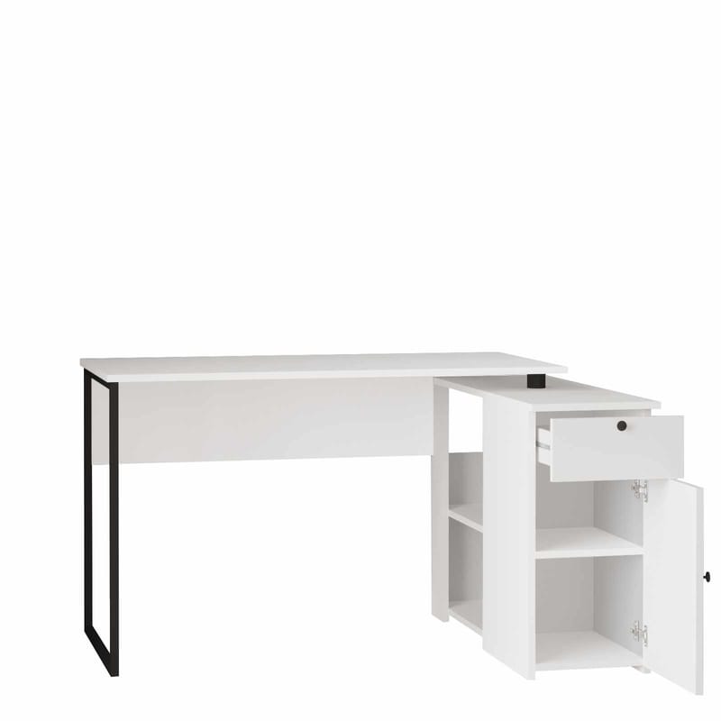 Opiskelupöytä Skye Decor Cleo-hylly (129,8 x 70 x 90 cm) valkoinen - Valkoinen - Huonekalut - Pöytä & ruokailuryhmä - Työpöytä - Tietokonepöytä