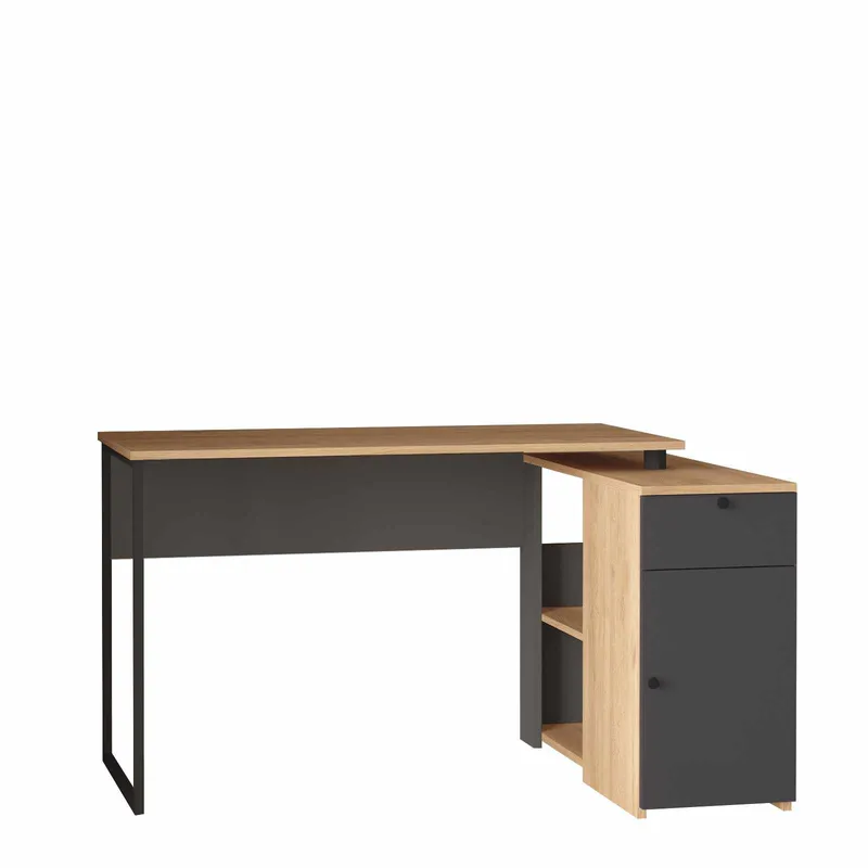 Opiskelupöytä Skye Decor Cleo Shelf (129,8 x 70 x 90 cm) luonnon antrasiitti, Luonnonväri ja antrasiitti