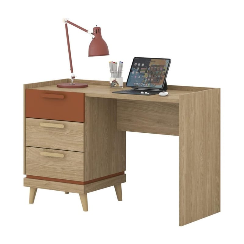 Pöytä Scandi ja 3 laatikkoa - Öljytty Tammik - Huonekalut - Pöytä & ruokailuryhmä - Työpöytä - Tietokonepöytä