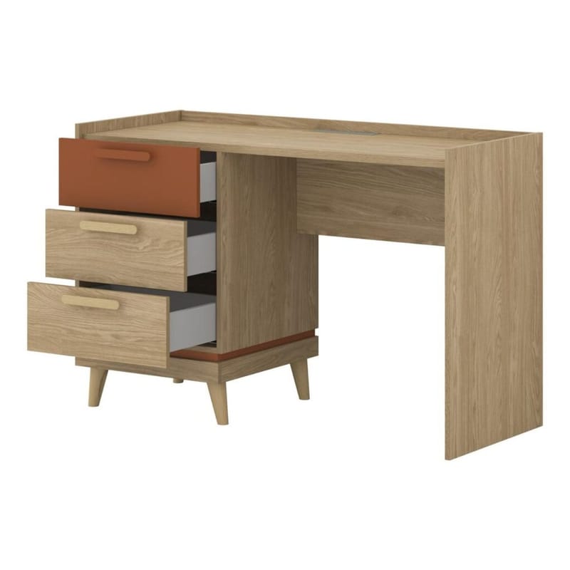 Pöytä Scandi ja 3 laatikkoa - Öljytty Tammik - Huonekalut - Pöytä & ruokailuryhmä - Työpöytä - Tietokonepöytä