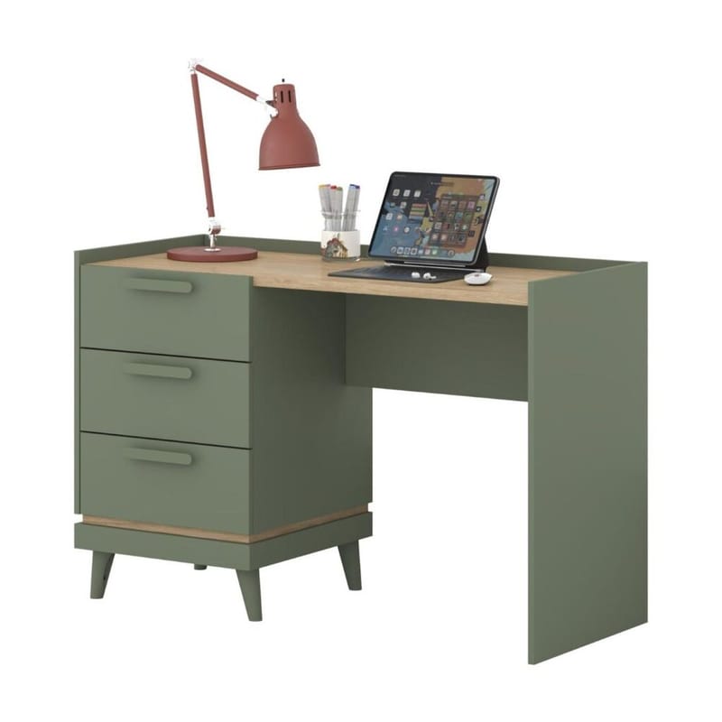 Pöytä Scandi ja 3 laatikkoa - Haalistunut vihreä - öljytty tammi - Huonekalut - Pöytä & ruokailuryhmä - Työpöytä
 - Tietokonepöytä
