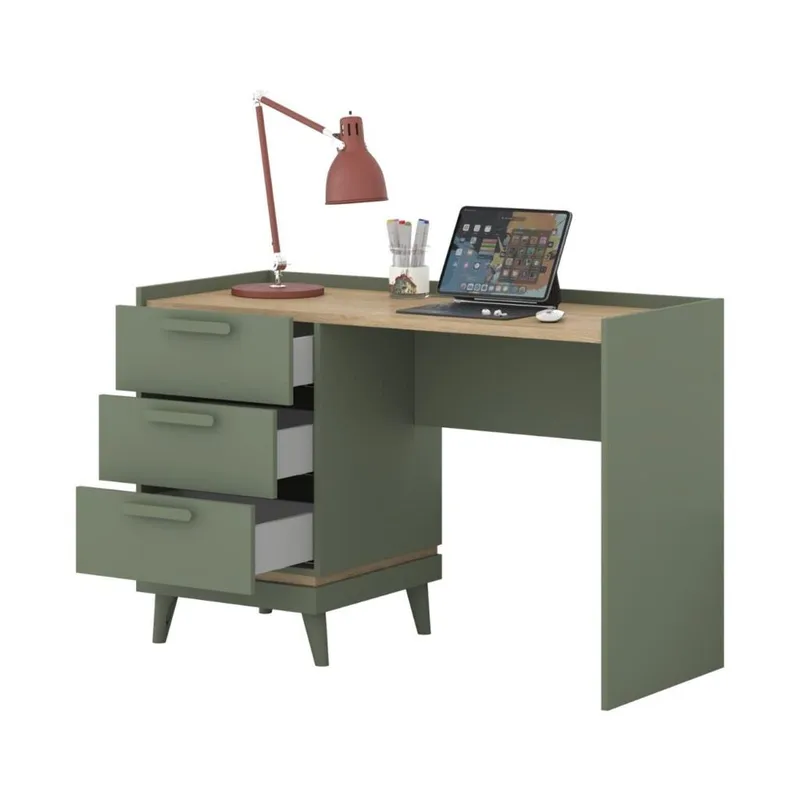 Pöytä Scandi ja 3 laatikkoa - Haalistunut vihreä - öljytty tammi - Huonekalut - Pöytä & ruokailuryhmä - Työpöytä - Tietokonepöytä