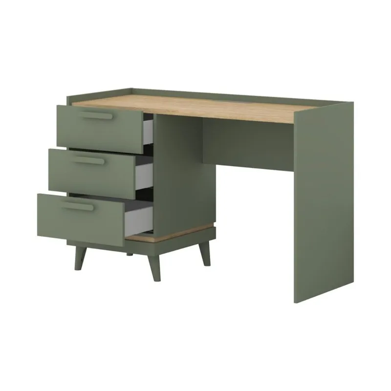 Pöytä Scandi ja 3 laatikkoa - Haalistunut vihreä - öljytty tammi - Huonekalut - Pöytä & ruokailuryhmä - Työpöytä - Tietokonepöytä