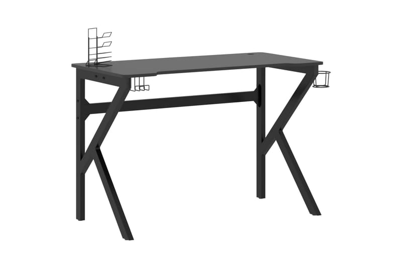 Pelipöytä K-muotoisilla jaloilla musta 110x60x75 cm - Huonekalut - Pöytä & ruokailuryhmä - Työpöytä
 - Pelipöytä