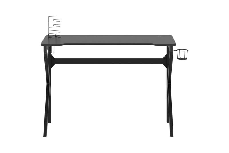 Pelipöytä K-muotoisilla jaloilla musta 110x60x75 cm - Huonekalut - Pöytä & ruokailuryhmä - Työpöytä
 - Pelipöytä