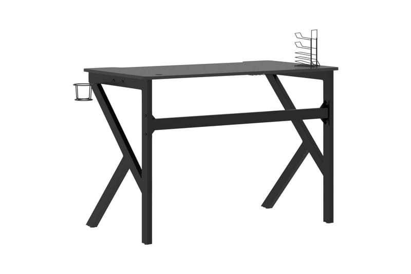 Pelipöytä K-muotoisilla jaloilla musta 110x60x75 cm - Huonekalut - Pöytä & ruokailuryhmä - Työpöytä
 - Pelipöytä