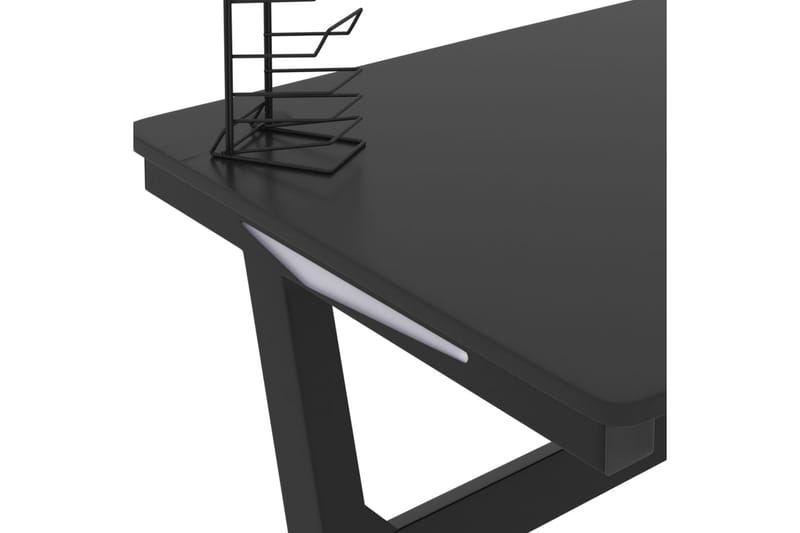 Pelipöytä LED-valot ja Z-muoto musta 110x60x75 cm - Huonekalut - Pöytä & ruokailuryhmä - Työpöytä
 - Pelipöytä