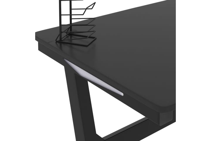 Pelipöytä LED-valot ja Z-muoto musta 110x60x75 cm - Pelipöytä