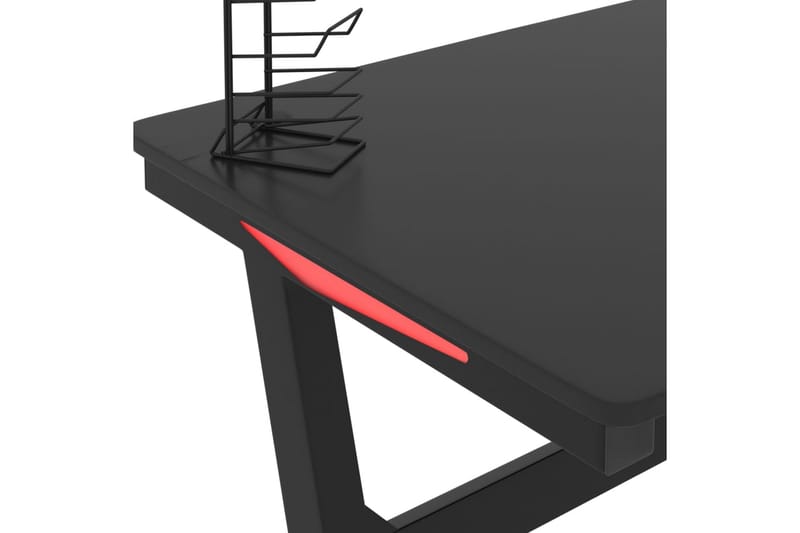 Pelipöytä LED-valot ja Z-muoto musta 110x60x75 cm - Huonekalut - Pöytä & ruokailuryhmä - Työpöytä
 - Pelipöytä