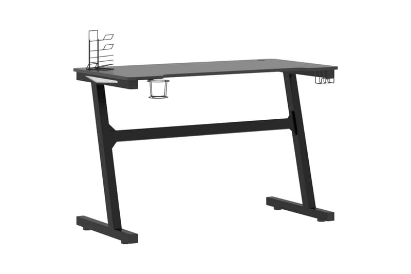 Pelipöytä LED-valot ja Z-muoto musta 110x60x75 cm - Huonekalut - Pöytä & ruokailuryhmä - Työpöytä
 - Pelipöytä