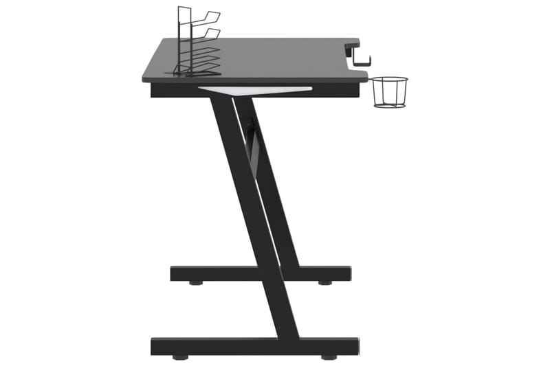 Pelipöytä LED-valot ja Z-muoto musta 110x60x75 cm - Huonekalut - Pöytä & ruokailuryhmä - Työpöytä
 - Pelipöytä