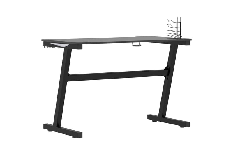 Pelipöytä LED-valot ja Z-muoto musta 110x60x75 cm - Huonekalut - Pöytä & ruokailuryhmä - Työpöytä
 - Pelipöytä