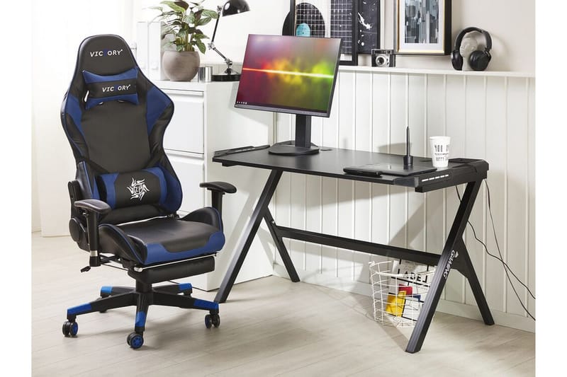 Pelipöytä Lynnfield 120 cm LED-valaistuksella - Musta/Harmaa - Huonekalut - Pöytä & ruokailuryhmä - Työpöytä - Pelipöytä