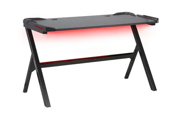 Pelipöytä Lynnfield 120 cm LED-valaistuksella - Musta/Harmaa - Huonekalut - Pöytä & ruokailuryhmä - Työpöytä - Pelipöytä