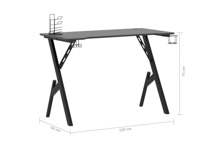 Pelipöytä Y-muotoisilla jaloilla musta 110x60x75 cm - Pelipöytä
