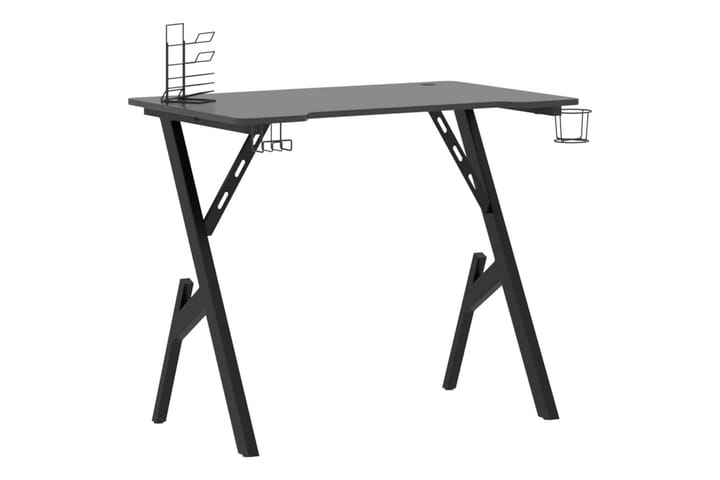 Pelipöytä Y-muotoisilla jaloilla musta 90x60x75 cm - Pelipöytä