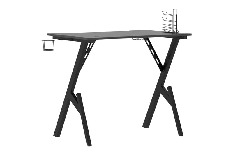 Pelipöytä Y-muotoisilla jaloilla musta 90x60x75 cm - Huonekalut - Pöytä & ruokailuryhmä - Työpöytä
 - Pelipöytä