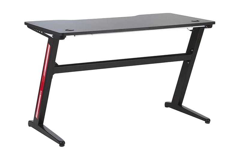 Storden Pelipöytä 120 cm LED-valaistus - Harmaa/Musta - Huonekalut - Pöytä & ruokailuryhmä - Työpöytä - Pelipöytä