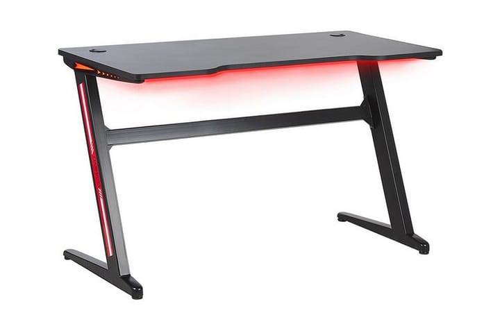 Storden Pelipöytä 120 cm LED-valaistus - Harmaa/Musta - Pelipöytä