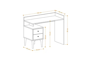 Puuk Kirjoituspöytä 45x100 cm - Tammi - Huonekalut - Pöytä & ruokailuryhmä - Työpöytä - Tietokonepöytä