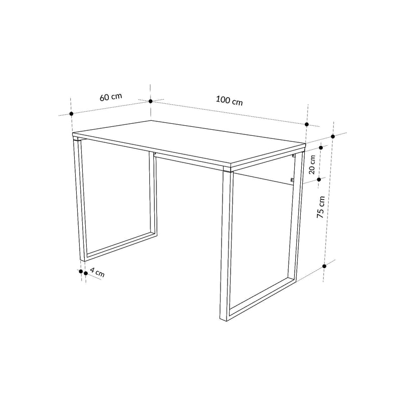 Renora Kirjoituspöytä 100 cm - Retroharmaa ja musta - Huonekalut - Pöytä & ruokailuryhmä - Työpöytä - Tietokonepöytä