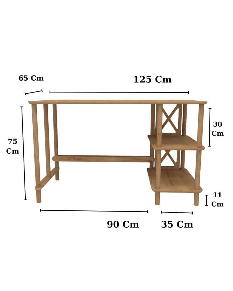 Rorina Kirjoituspöytä 125 cm - Tammi - Huonekalut - Pöytä & ruokailuryhmä - Työpöytä - Tietokonepöytä