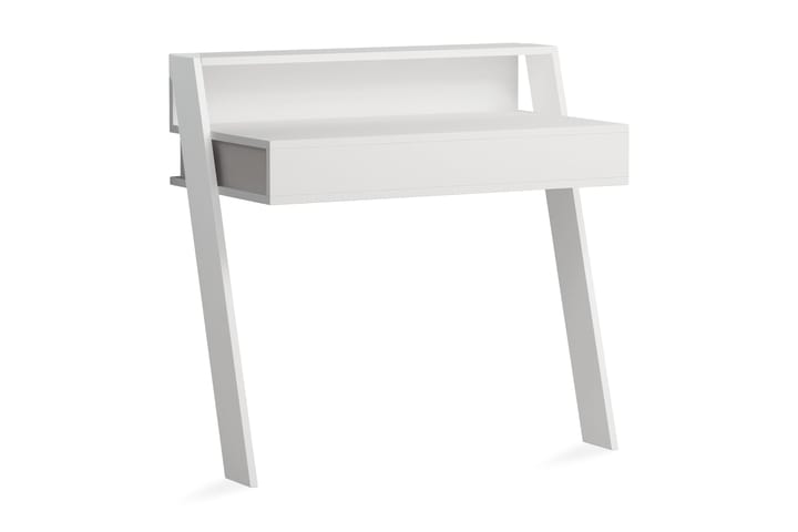 Seinäkirjoituspöytä Rodger 94 cm Säilytys Laatikko+Hylly - Valkoinen - Tietokonepöytä
 - Kirjoituspöytä