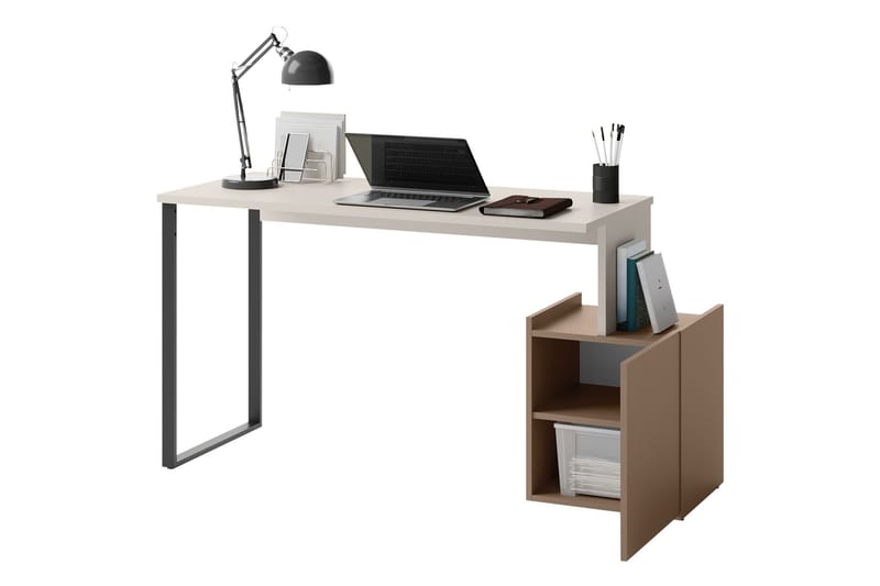 Sigmana Kirjoituspöytä 125x55 cm - Vaalean Harmaa/Ruskea - Huonekalut - Pöytä & ruokailuryhmä - Työpöytä - Tietokonepöytä