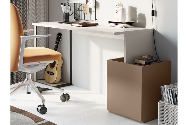 Sigmana Kirjoituspöytä 125x55 cm - Vaalean Harmaa/Ruskea - Huonekalut - Pöytä & ruokailuryhmä - Työpöytä - Tietokonepöytä