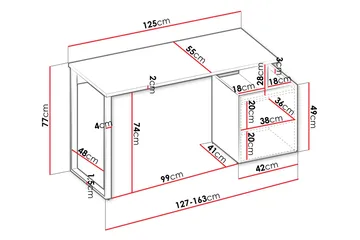 Sigmana Kirjoituspöytä 125x55 cm - Vaalean Harmaa/Ruskea - Huonekalut - Pöytä & ruokailuryhmä - Työpöytä - Tietokonepöytä