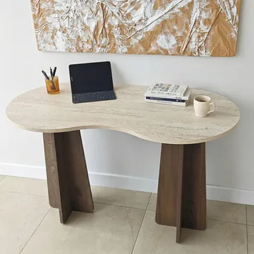 Soryn työpöytä 120x75x60 cm - Travertine Walnut - Huonekalut - Pöytä & ruokailuryhmä - Työpöytä - Tietokonepöytä