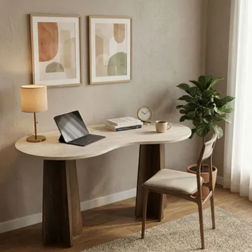 Soryn työpöytä 120x75x60 cm - Travertine Walnut - Huonekalut - Pöytä & ruokailuryhmä - Työpöytä - Tietokonepöytä