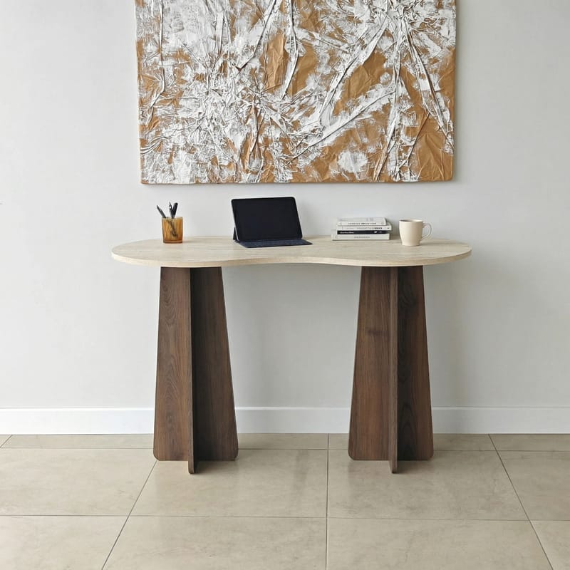 Soryn työpöytä 120x75x60 cm - Travertine Walnut - Huonekalut - Pöytä & ruokailuryhmä - Työpöytä - Tietokonepöytä