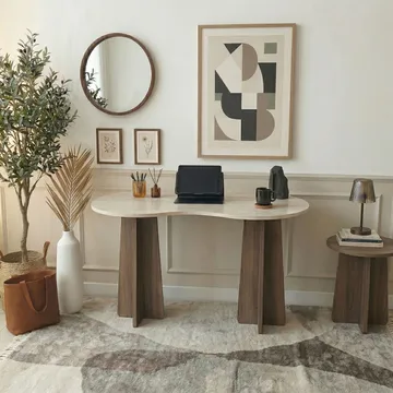 Soryn työpöytä 120x75x60 cm - Travertine Walnut - Huonekalut - Pöytä & ruokailuryhmä - Työpöytä - Tietokonepöytä