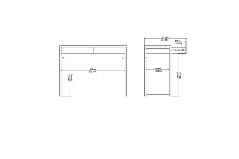 Taketo Kirjoituspöytä 40x101,6 cm - Valkoinen - Huonekalut - Pöytä & ruokailuryhmä - Työpöytä
 - Tietokonepöytä