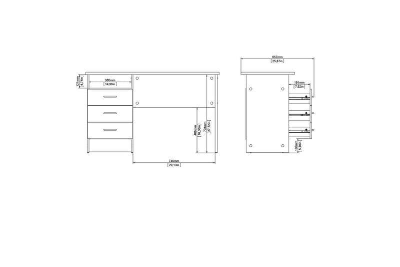 Taketo Kirjoituspöytä 48,1x120,1 cm - Luonnonväri - Huonekalut - Pöytä & ruokailuryhmä - Työpöytä - Kirjoituspöytä