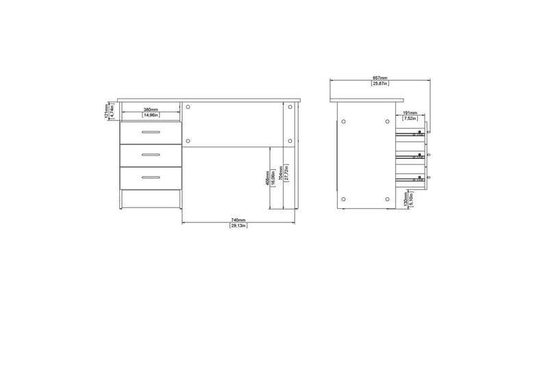 Taketo Kirjoituspöytä 48,1x120,1 cm - Luonnonväri - Huonekalut - Pöytä & ruokailuryhmä - Työpöytä
 - Tietokonepöytä