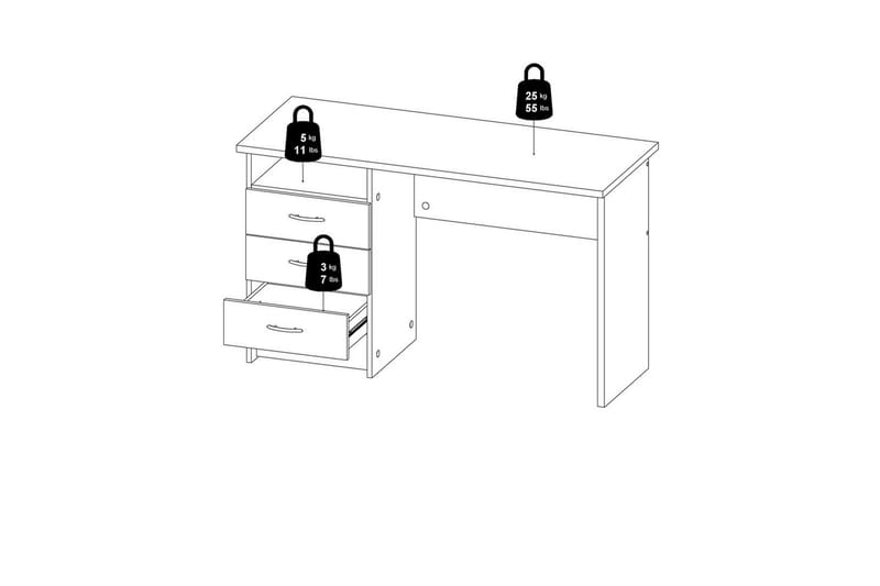 Taketo Kirjoituspöytä 48,1x120,1 cm - Luonnonväri - Huonekalut - Pöytä & ruokailuryhmä - Työpöytä
 - Tietokonepöytä