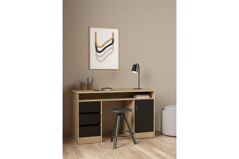Taketo Kirjoituspöytä 55x126 cm - Luonnonväri/Musta - Huonekalut - Pöytä & ruokailuryhmä - Työpöytä
 - Kirjoituspöytä