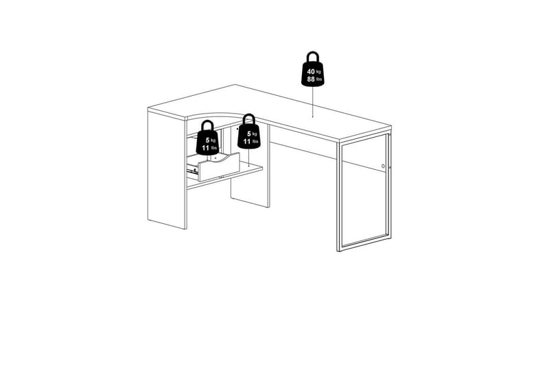 Taketo Kirjoituspöytä 81x145,1 cm - Valkoinen - Huonekalut - Pöytä & ruokailuryhmä - Työpöytä - Kirjoituspöytä