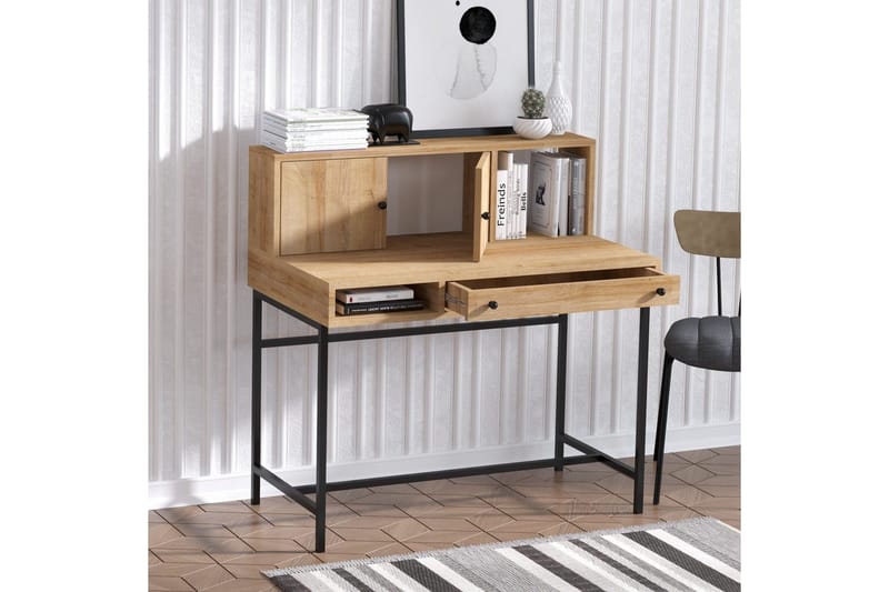 Teyric Kirjoituspöytä 60x100 cm - Tammi/Musta - Huonekalut - Pöytä & ruokailuryhmä - Työpöytä
 - Tietokonepöytä